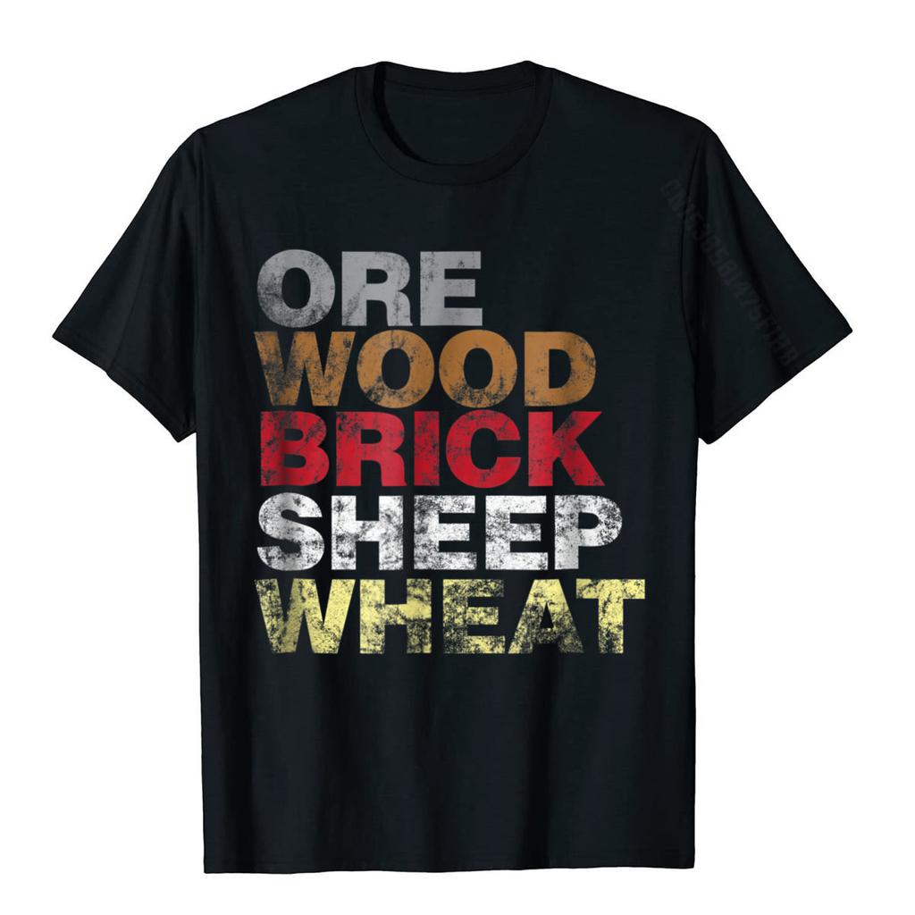 Руда, дерево, кирпич, пшеница, забавные поселенцы, рубашка для настольной игры, хлопковые футболки с принтом, брендовые мужские футболки, повседневные