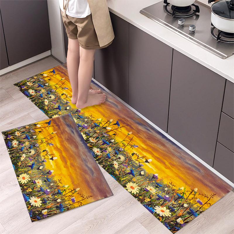 Современный сельский стиль коврик для пола кухонный ковер для ванной комнаты прихожая для ванной комнаты грязеотталкивающий коврик для пола