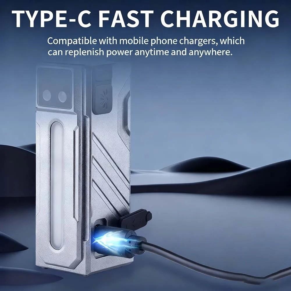 Pocket High Power LED Flashlight Rechargeable Magnetic Work Lamp Digital Display Portable Headlamp Bicycle Cycling