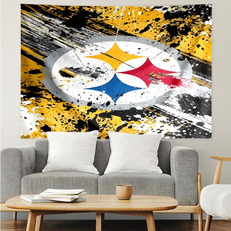 Pittsburgh Steelers Logo Art Tapestry Accessories Playroom Tapestry, for Bedroom,Livingroom, dormitory Room Wall Decor Fan Birthday Gifts