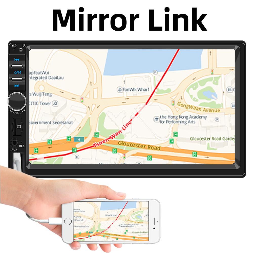 HIPPBQCC 1 DIN Автомагнитола 7" Carplay Android Auto Мультимедийный плеер HD Сенсорный экран FM AUX Вход Bluetooth MirrorLink Автомагнитола