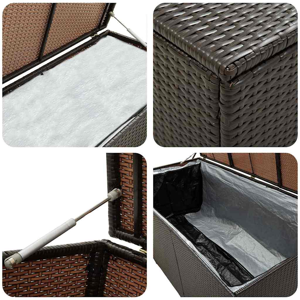 Garden Storage Box Wicker Style Poly Rattan 100 x 50 x 50 cm Brown
