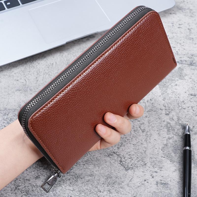 Men's Long Zipper Wallet: Large Capacity Clutch with Phone Slot & Card Holder