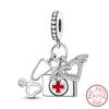 Red Series Charms Beads Pendan 925 Silver Suitcase Red Wine High Heels Cherry Charm Fit Bracelet Woman Jewelry