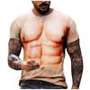 Men's Short Sleeve Muscle 3d T-shirt Abdominal Muscle Casual Pullover Short Sleeve Top