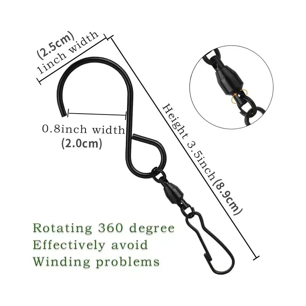 20/1Pcs Swivel Hooks Clips for Hanging Wind Spinners Wind Chimes Crystal Twisters Party Tools Kitchen Bedroom Rotating S Hooks