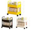 Shelf Floor Standing 2 Tier Book Organizer Multifunctional Movable Bookshelf Cart Snacks Storage Shelf Portable Bookshelf Cart