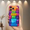 3D Художественный Блок Крутой Чехол Для Телефона Для iPhone 17,16,15,14,13,12,11 Plus,Pro Max,XS,X,XR,SE,Mini,8,7,Мягкий Силиконовый Черный Чехол