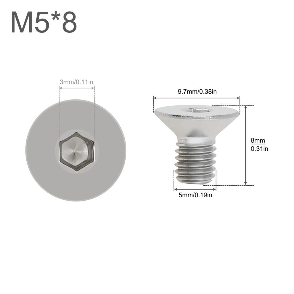 10 ШТ. M2 M3 M4 M5 Болт с плоской головкой и шестигранным углублением из нержавеющей стали 304 для замены деталей / DIY, Болты с шестигранным углублением и потайной головкой