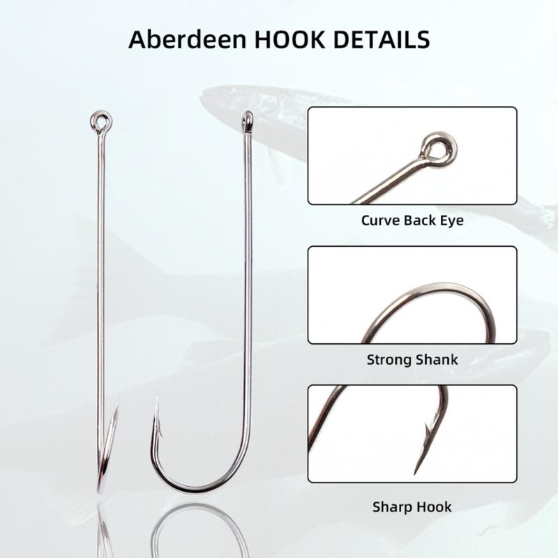 Рыболовные снасти Аксессуары Крючок рыболовный с бородкой Крючок Aberdeen для форели Прямой Длинное цевье Легкая проволока Смещенный крючок