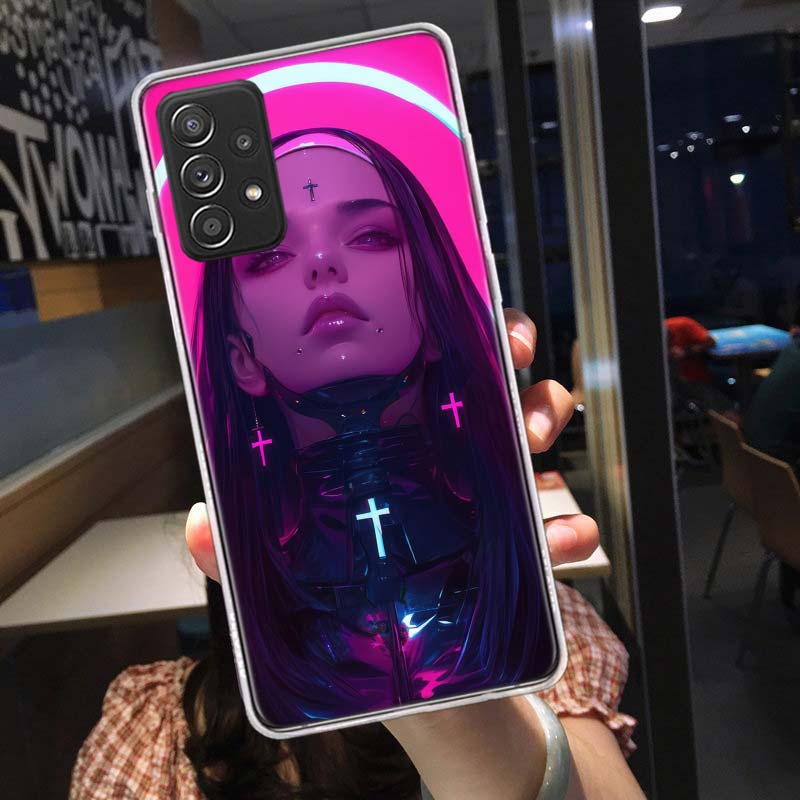 Чехол для телефона 'Темная монахиня' для Samsung A54 A57 A37 A17 A14 A15 A12 A24 A34 A55 A35 A25 A52S A07 A05S A04S A22 A32 A72 Galaxy Note 20 10