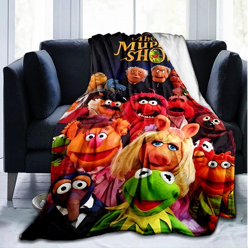 1PC Muppets Flannel Blanket, Use for Birthday/Holiday Gift, Soft Blanket for Sofa/Bed/Camping/Office/Tourism Use,All Seasons