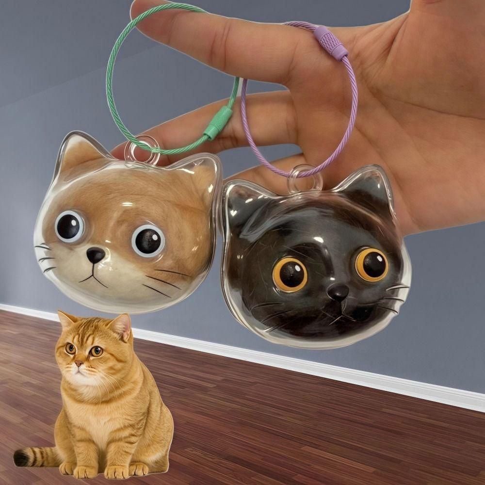 Cat Shaped Cat Fur Storage Pendant Handmade Creative Keychain Cat Hair Memorial