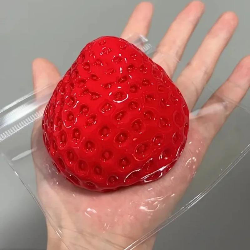 Strawberry Taba Squishy Fidget Toy - Slow Rebound Stress Relief Toy For Kids, Adults, Office Party Favors - Squeeze Gift