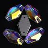 Xulin 11*18mm 17*28mm  Hexagon Shape Sew on Crystal Gems Stone for Clothes