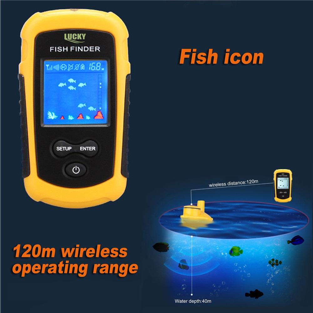 Беспроводной эхолот для рыбалки с ЖК-дисплеем, эхолот, привлекательная лампа, сонар, датчик, 40 м, вода, CWLA, беспроводной умный эхолот
