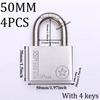 2/4 Pcs Padlock 304 Stainless Steel, Universal Key Lock, Home Cabinet Locker Outdoor Anti-theft Anti-skid Waterproof, Hardware