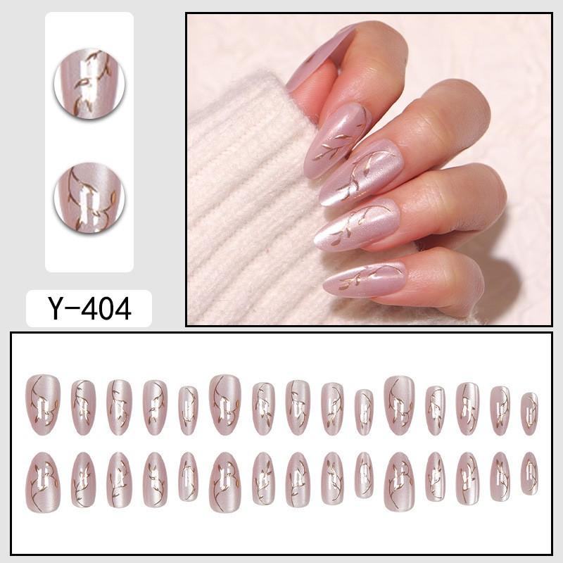 Short Press-On Nails Set With Floral Design Minimalist False Women Wearable Nail Tips In Multiple Colors