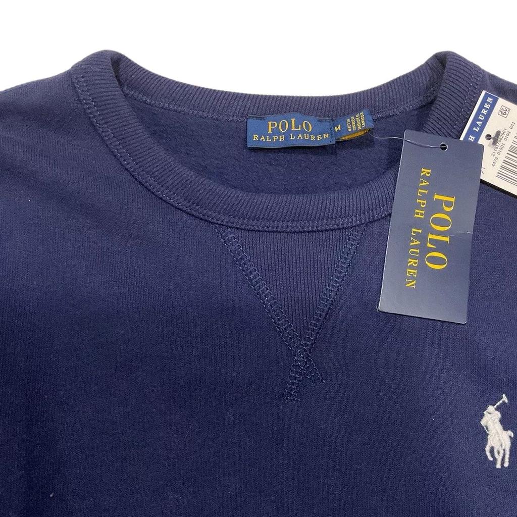 Polo Ralph Lauren Ss23 Solid Logo Embroidered Crewneck Sweatshirt Women Sweatshirt Navy-Blue 211817662-001