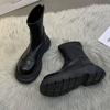 Короткие ботинки женские весна и осень 2025 новые интернет знаменитости мода универсальные молнии кекс толстый низ нескользящие тонкие ботинки прилив