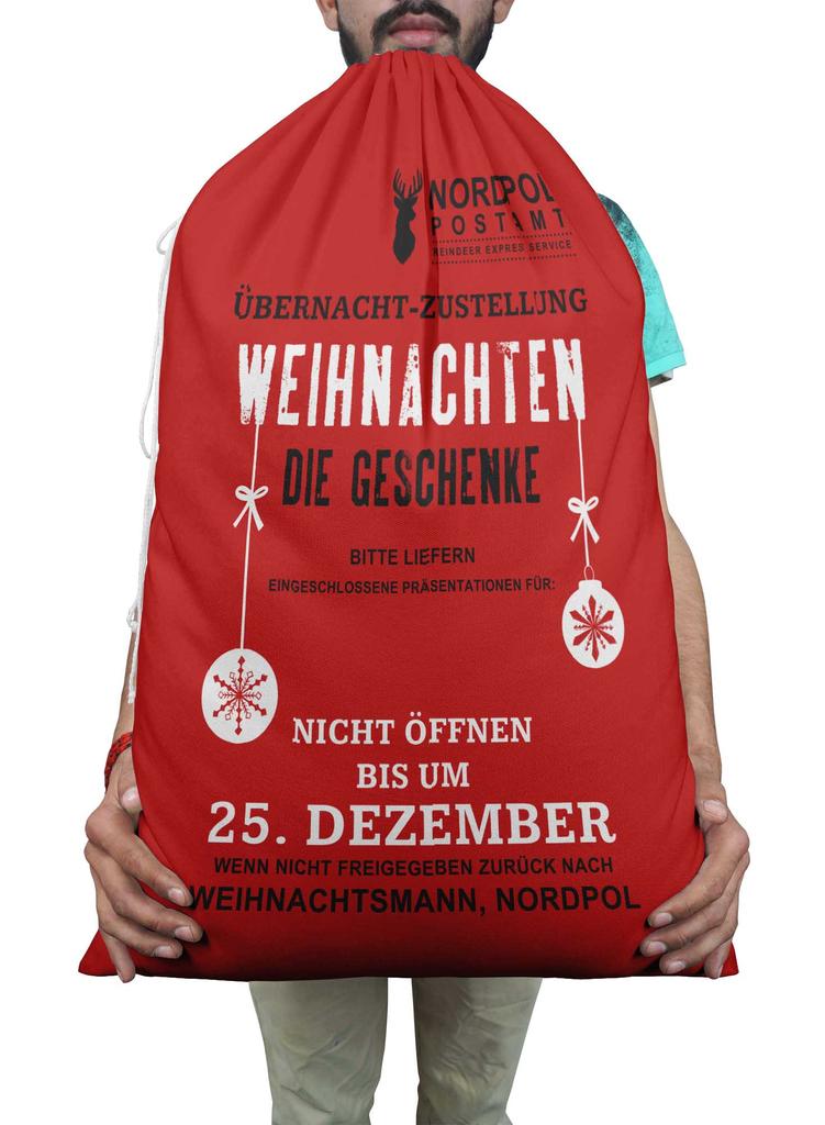 Printtoo Большая холщовая сумка на шнурке, рождественские мешки, подарочный мешок Санты, индивидуальный подарок на вечеринку, 2 шт., 27x20 дюймов