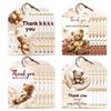 1set 120Pcs 4 Styles Sunflower Paper Thank You Gift Tags Hange Tags For Arts and Crafts with 30M Jute Twine Rectangle Bear 7.7x5.1cm Hole: 5mm