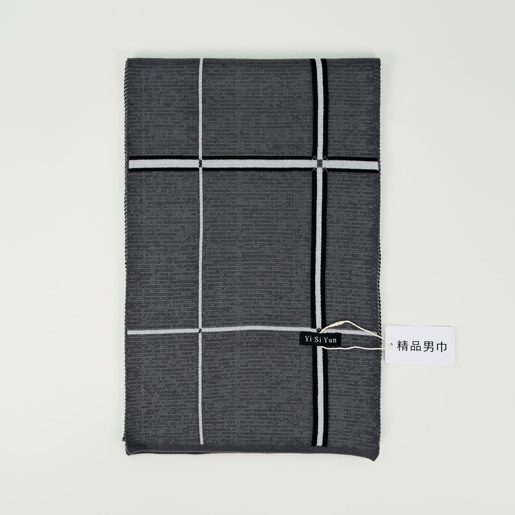 Men's Classic Winter Scarf Cashmere Feel Winter Scarves Long Formal Soft Scarf for Men Casual Scarves Luxuriously Plaid Scarf