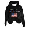 Women's Hooded Long Sleeve Printed Flannel Top Hooded Sweatshirt