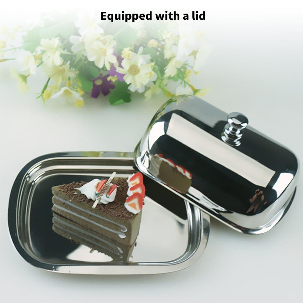 304 Stainless Steel Cheese Box Container With Lid Butter Keeper Holder Christmas Baking