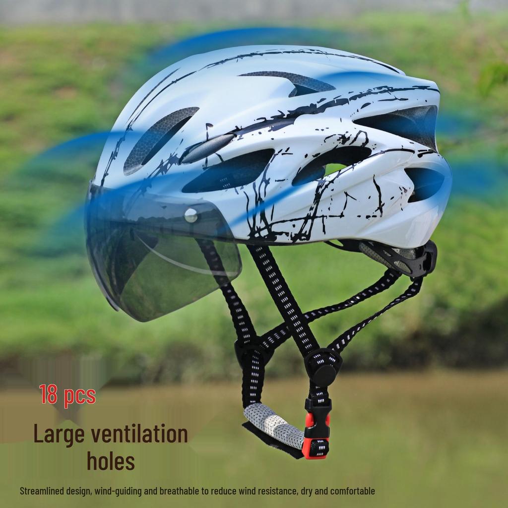 Unisex Mountain Bike Helmet with Goggles