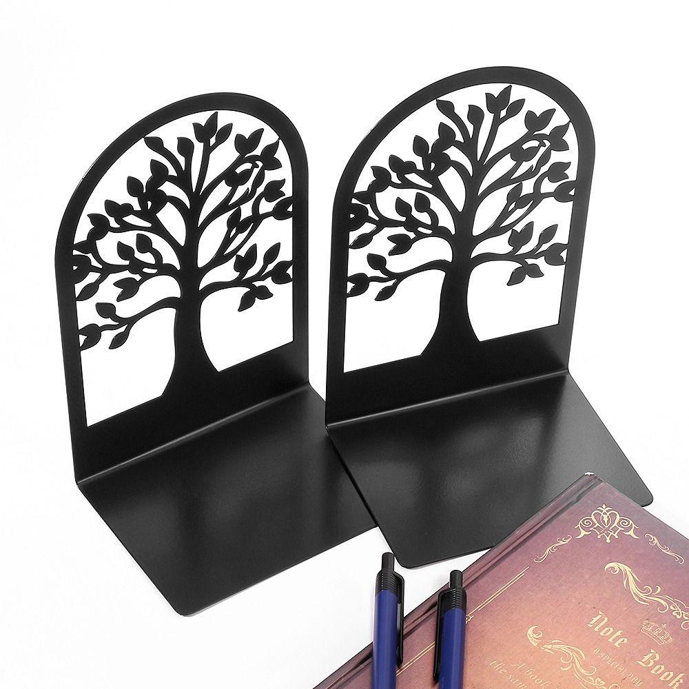 Stationery Desk Organizer Iron Art Non-Slip Book Stand Bookends Book Holder Book Support Shelf
