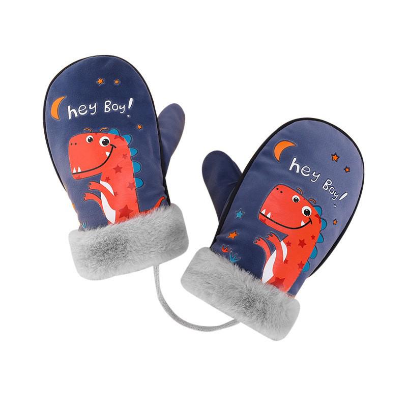 Детские зимние водонепроницаемые горнолыжные перчатки - теплые, толстые коралловые флиса, для мальчиков и девочек DRST23