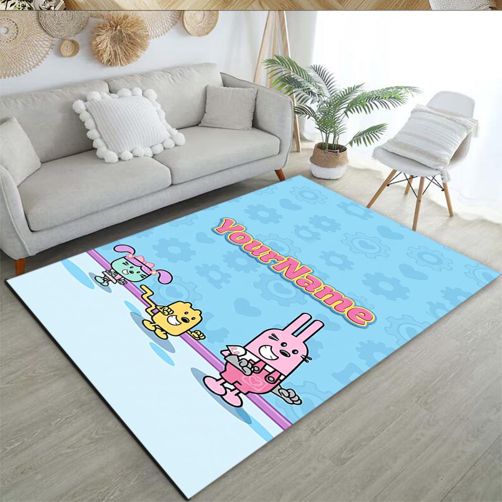Wow! Wow! Wubbzy Personalized Text Floor Mat Suitable for Foyer Living Rooms Outdoor Study room Anti-slip Rug Office home decor Birthday/Christmas Gif