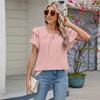 Женская весна и лето, новый круглый вырез, свободный рукав, шифоновая рубашка, топы женские