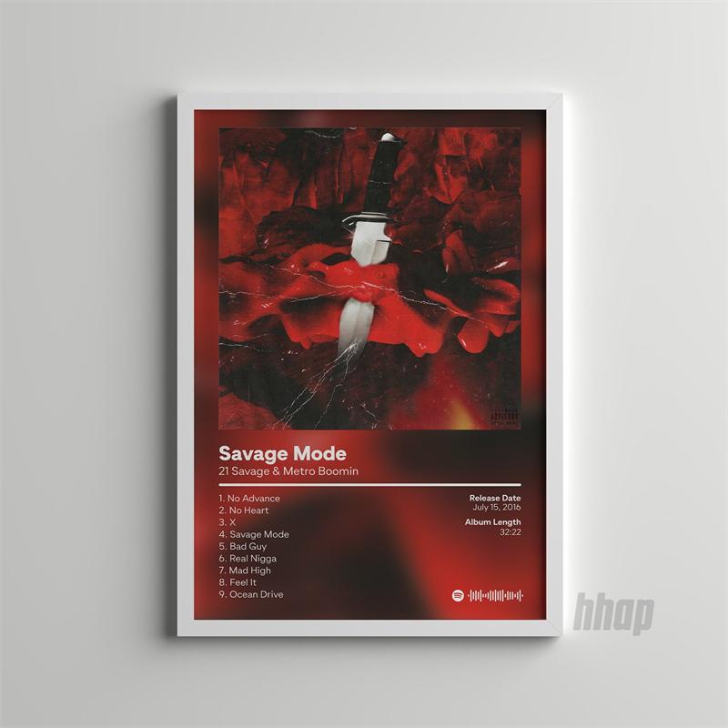 Поп-рэп-музыка, обложка альбома, художник 21, дикий постер, эстетика, рэпер, хип-хоп, рок, без предупреждения, холст, искусство, домашний декор для комнаты, стены