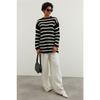 Black Striped Thessaloniki Knitwear Sweater Tctaw24ak00000