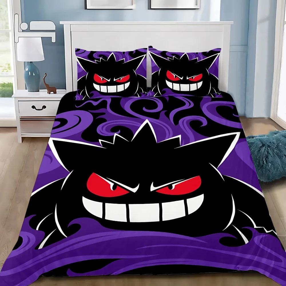 Мультяшные Милые Злые Покемоны Микрофибра Постельные Комплекты, Детский Подарок на День Рождения с Молнией Декор Комнаты для Подростков взрослых Пододеяльник