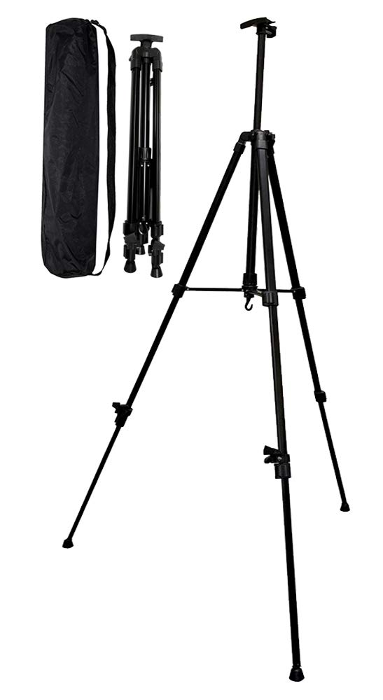 THE DISPLAY YS-003 Series Easel for B1, A1, and B2 Panels! Metal Tripod Easel with 3-Section Telescopic Folding (Black, 1 Unit)