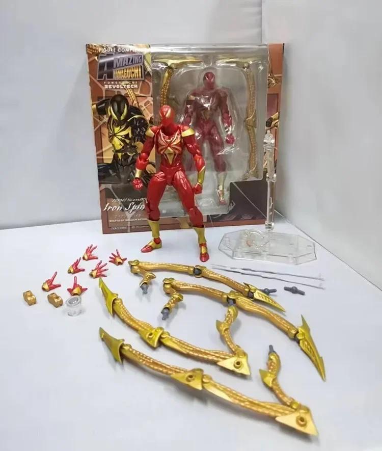ПОСЛЕДНИЕ Фигурки Действия Marvel Kaiyodo Revoltech Amazing Yamaguchi Человек-Паук Железный Паук Миниатюрная Фигурка Набор, Достойный Коллекционера Игрушка Украшение Подарок