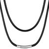 Black Waterproof Braided Leather Cord Necklace with Wax Rope Chain for Pendant, 2/3mm Width, Available In 18" - 26" Lengths, for Men and Women