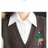 Retro Knitted Vest Women's Spring and Autumn New Loose Sleeveless Sweater Vest Cardigan