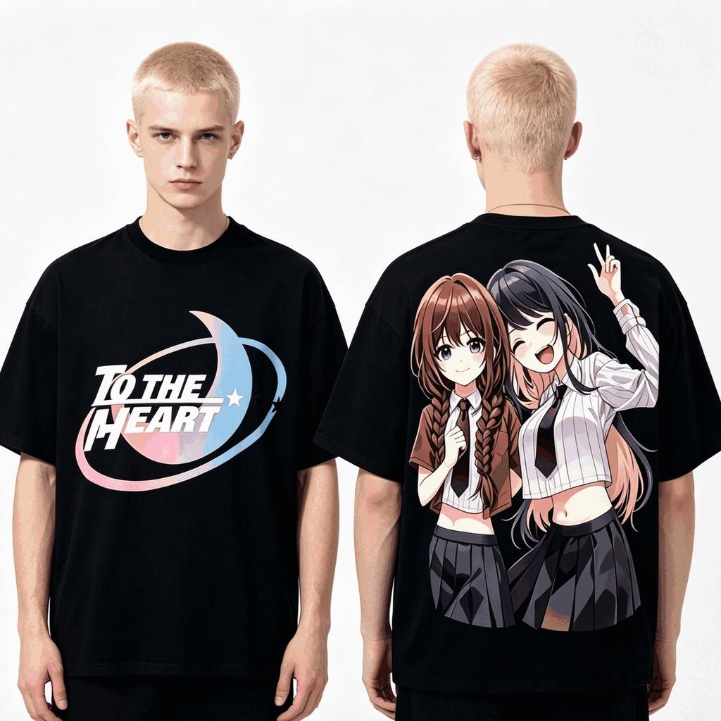 Hot Tune In To The Midnight Heart Anime Lover T-Shirt Unisex Harajuku Cotton Model High Street Retro Fashion Oversized T-shirt