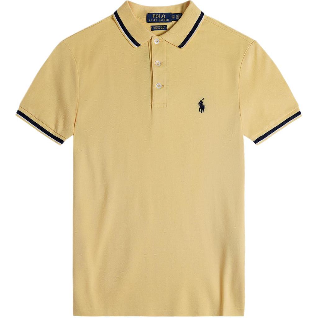 Polo Ralph Lauren Ss24 Вышитая футболка-поло с коротким рукавом и круглым вырезом с изображением серфингующего медведя Мужские футболки-поло Темно-синий 710782636-007