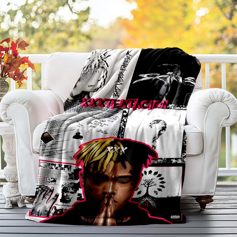 Фланелевое одеяло XXXtentacion, Мягкое, для любого сезона, Плед, Дизайн для кемпинга, Путешествий на машине, Пеших прогулок, Дивана, Кровати, Офиса, Идеальный подарок для вечеринок