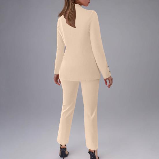 Женский брючный костюм, двубортный блейзер, комплект из 2 предметов, деловой наряд, женский офисный рабочий жакет и брюки