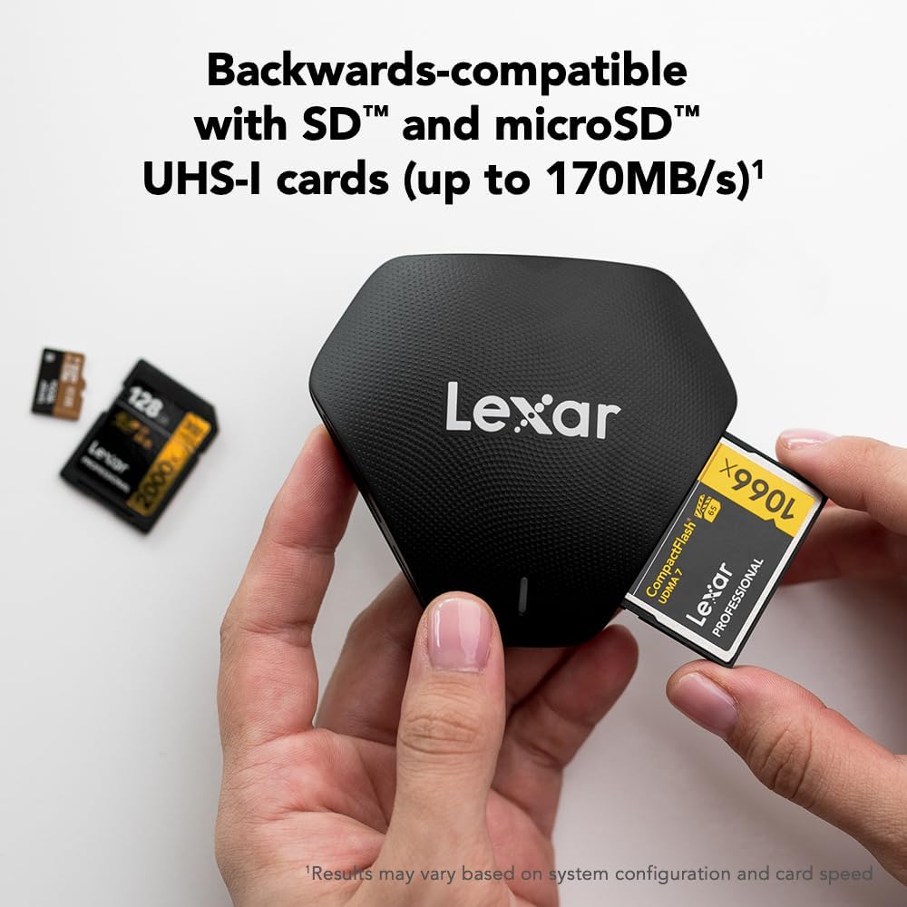 Lexar Оригинальный картридер 3 в 1 Card Reader USB 3.2 для карт памяти SD Micro SD TF CF Картридер для карт памяти SD Поддерживает карты SD, TF и CF