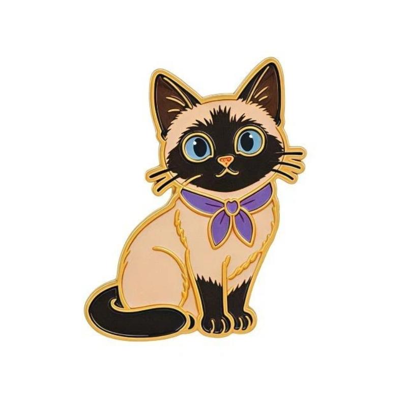 Коллекционные эмалевые значки с мультяшными кошками Очаровательные кавайные значки-булавки для рюкзака, одежды, подарок на день рождения для любителей кошек