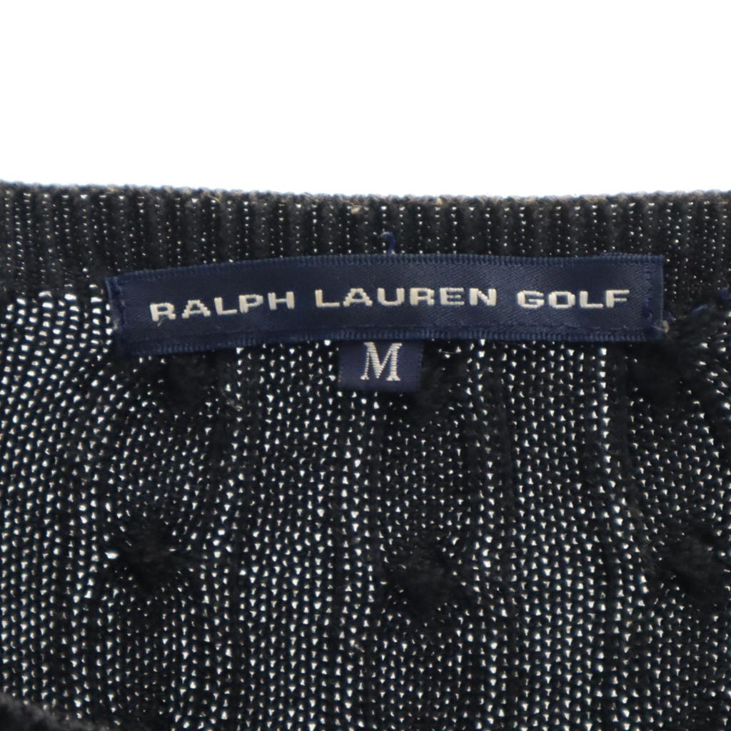 RALPH LAUREN GOLF Long sleeve cable knit M Black series sweater Women Used