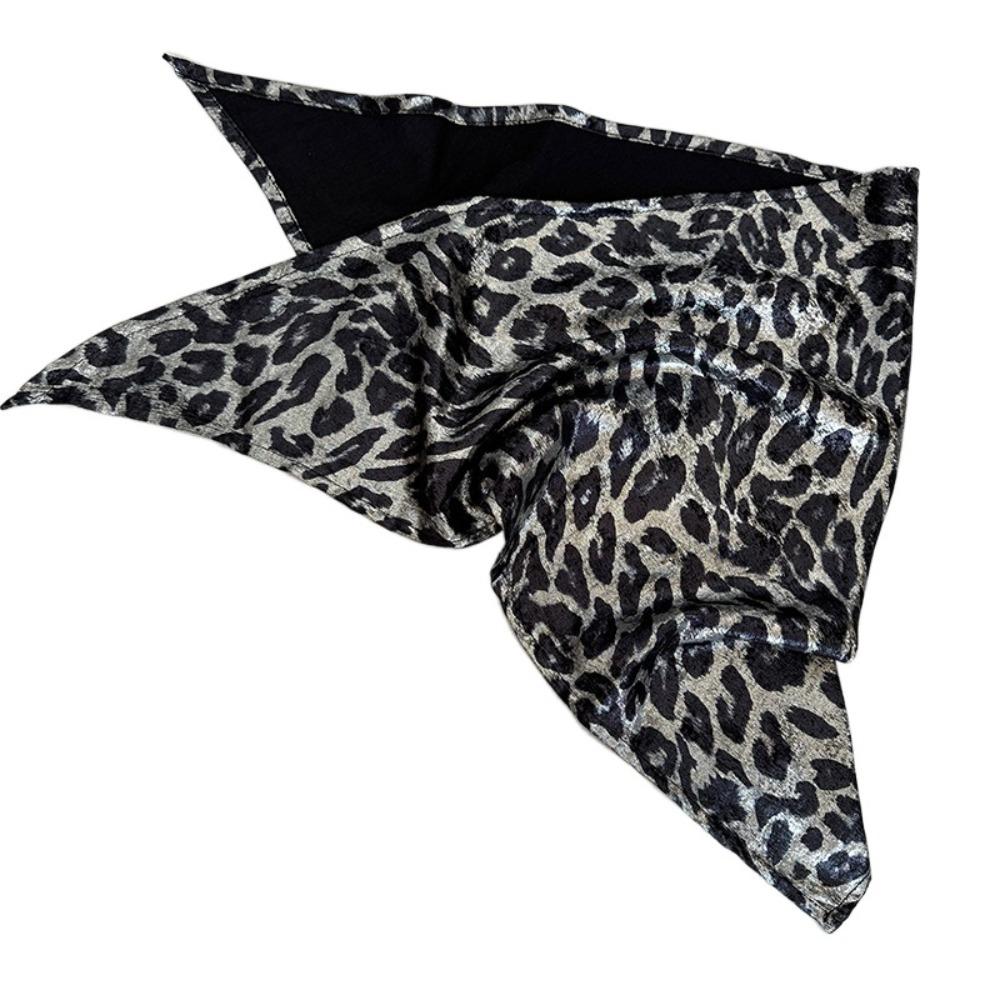 Soft Wrap Leopard Print Hair Scarf Hip Hop Punk Bandana Headwear Triangular Headscarf Streetwear