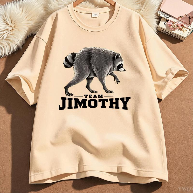 Trendy Unisex Unisex Tshirt Jimothy Raccoon Graphic T Shirts Cotton Short Sleeve Round Neck Tee Shirt Streetwear Unisex Unisex Clothing